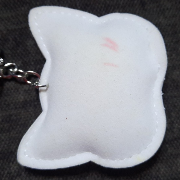 White Kitty Face Rhinestone Keychain Cat Purse Charm Backpack Clip Cat **As Is - Picture 3 of 4